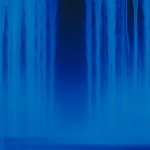 04_Hiroshi Senju, Falling Water, 2013, Acrylic and fluorescent pigments on Japanese mulberry paper, 63 13_16 x 89 1_2 inches © 2013 Hiroshi Senju (image under black light)